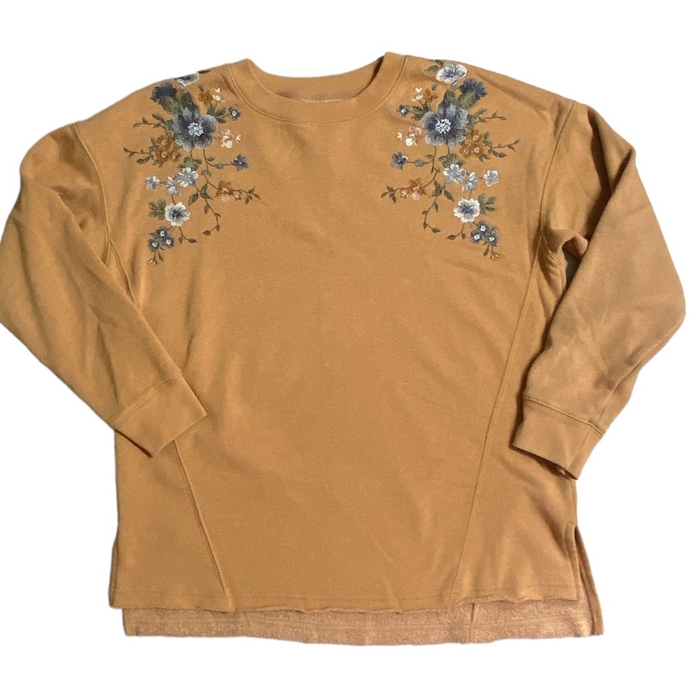 American Eagle Embroidered Floral Sweatshirt Size M